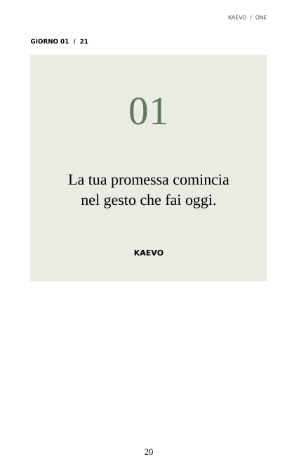 Sfoglia pagine reali: KAEVO 21 ONE